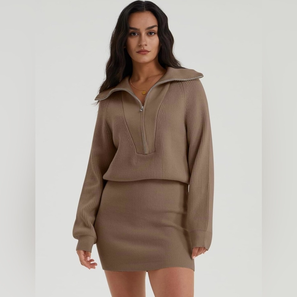 NWT Deep Self Half Zip Sweater Dress XSmall